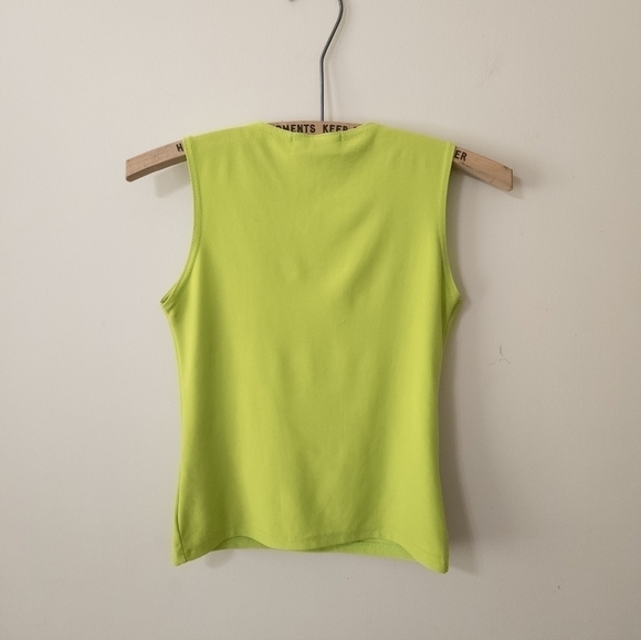 Y2k lime green crop top baby tee tank top size small - Picture 3 of 6